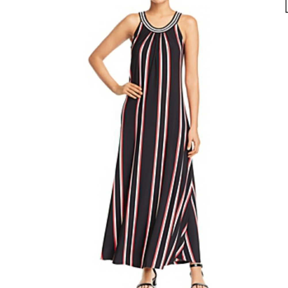 Calvin Klein Striped Halter Maxi Dress